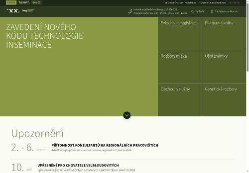 Webové stránky Českomoravská společnost chovatelů, a.s., Brno
