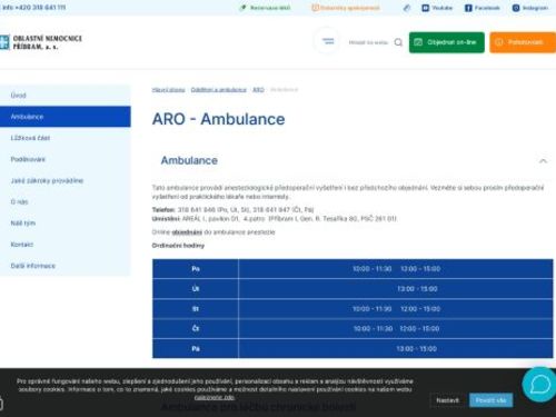 Anesteziologická ambulance - Oblastní nemocnice Příbram