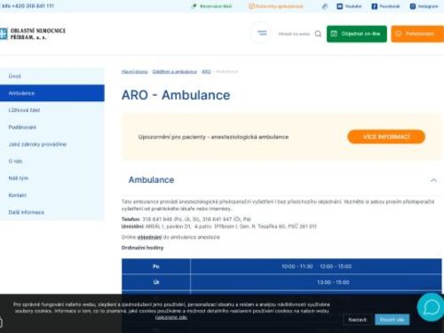 Anesteziologická ambulance - Oblastní nemocnice Příbram