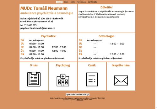 Zobrazit webové stránky Ambulance psychiatrie a sexuologie - MUDr. Tomáš Neumann