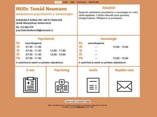 Ambulance psychiatrie a sexuologie - MUDr. Tomáš Neumann