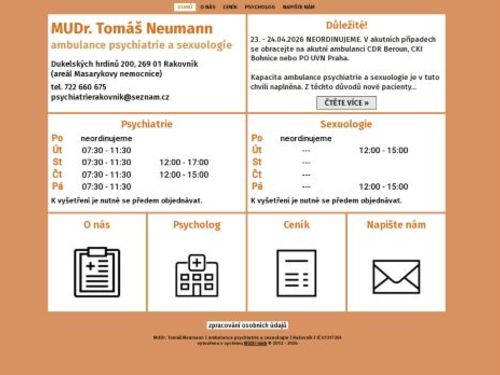 Ambulance psychiatrie a sexuologie - MUDr. Tomáš Neumann