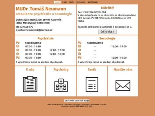 Ambulance psychiatrie a sexuologie - MUDr. Tomáš Neumann