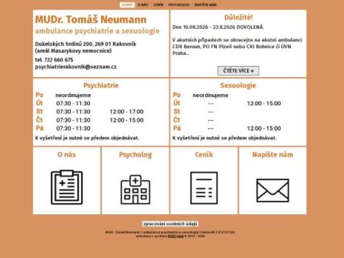 Ambulance psychiatrie a sexuologie - MUDr. Tomáš Neumann