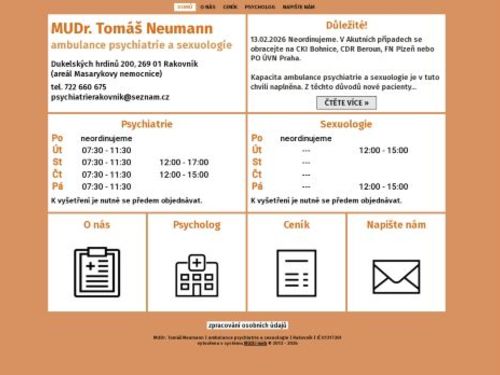 Ambulance psychiatrie a sexuologie - MUDr. Tomáš Neumann