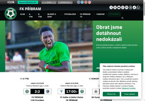 Zobrazit webové stránky FK Příbram