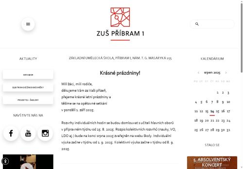 Zobrazit webové stránky Základní umělecká škola, Příbram I