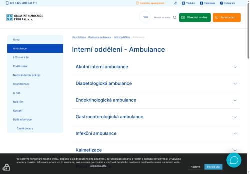Zobrazit webové stránky Akutní interní ambulance - Oblastní nemocnice Příbram