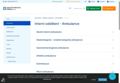Zobrazit webové stránky Akutní interní ambulance - Oblastní nemocnice Příbram