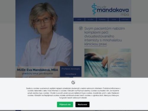 Praktický lékař pro dospělé - MUDr. Eva Mandáková, MBA
