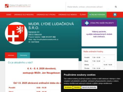 Praktický lékař pro dospělé - MUDr. Lydie Ludačková