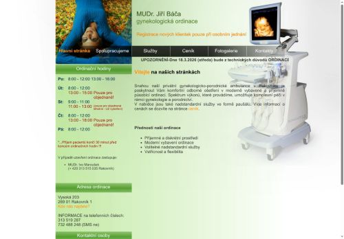 Zobrazit webové stránky Gynekologická ordinace - MUDr. Jiří Báča