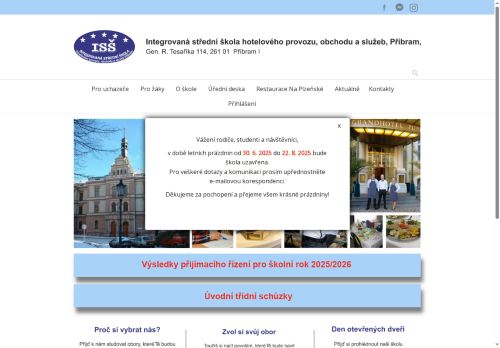 Zobrazit webové stránky Integrovaná střední škola hotelového provozu, obchodu a služeb Příbram