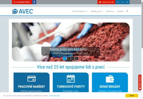 Webové stránky AVEC TEAM CZ s.r.o., Velká Bíteš