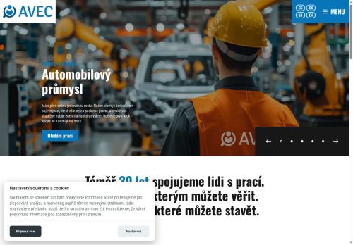Webové stránky AVEC TEAM CZ s.r.o., Uherský Brod