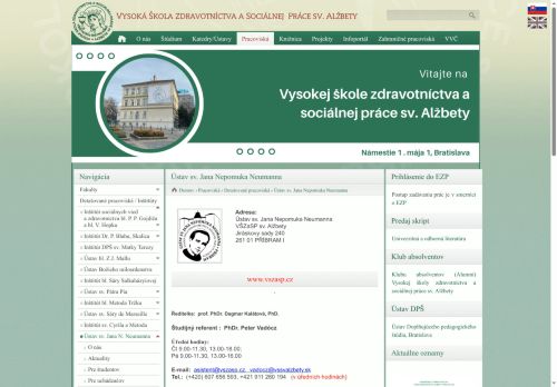 Zobrazit webové stránky Vysoká škola zdravotníctva a sociálnej práce sv. Alžbety