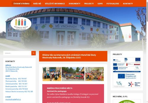 Zobrazit webové stránky Mateřská škola Vinohrady Rakovník, Zd. Štěpánka 2232