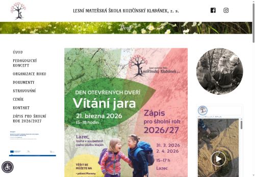 Zobrazit webové stránky Lesní mateřská škola Kozičínský Klabánek, z.s.