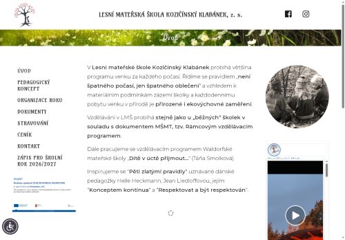 Zobrazit webové stránky Lesní mateřská škola Kozičínský Klabánek, z.s.