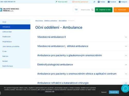 Ambulance pro pacienty s glaukomovým onemocněním - Oblastní nemocnice Příbram