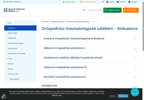 Zobrazit webové stránky Kontrolní ortopedická ambulance II. - Oblastní nemocnice Příbram