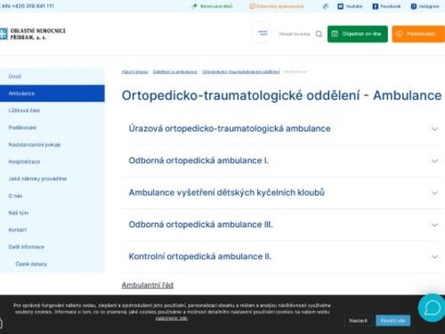 Úrazová ortopedicko-traumatologická ambulance - Oblastní nemocnice Příbram