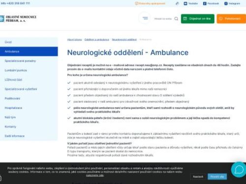 Akutní a všeobecná neurologická ambulance - Oblastní nemocnice Příbram
