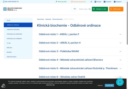 Zobrazit webové stránky Odběrové místo Oblastní nemocnice Příbram