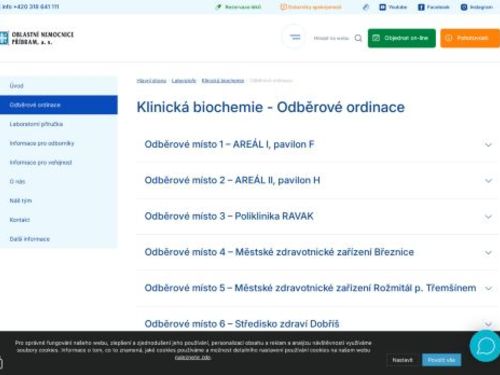 Odběry krve - Oblastní nemocnice Příbram (Poliklinika RAVAK)