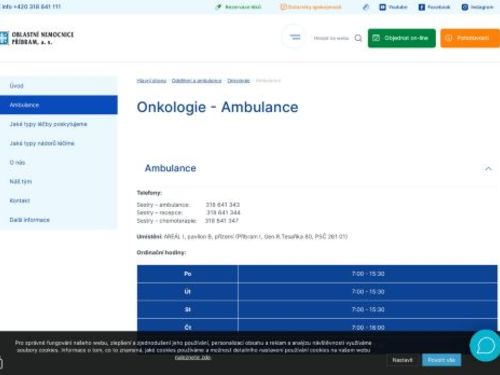 Onkologická ambulance - Oblastní nemocnice Příbram