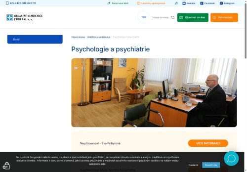 Zobrazit webové stránky Ordinace klinické psychologie a psychoterapie - Oblastní nemocnice Příbram - Mgr. Eva Hradilová
