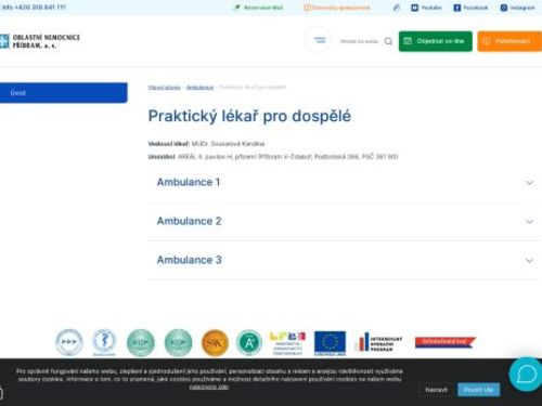 Praktický lékař pro dospělé - Oblastní nemocnice Příbram - MUDr. Anna Valentová, MUDr. Viktoria Paladič, MUDr. Zuzana Vandasová