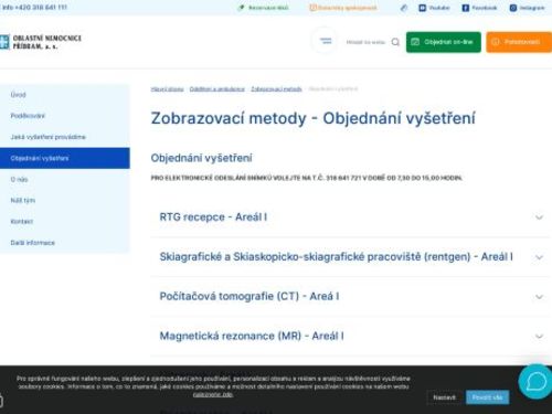 RTG pracoviště - Oblastní nemocnice Příbram (areál II)