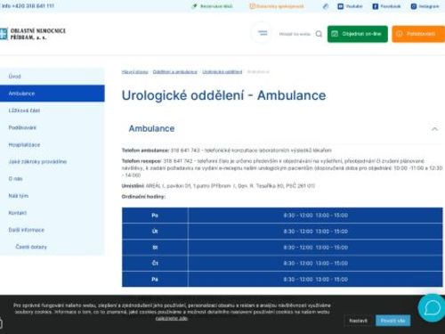 Urologická ambulance - Oblastní nemocnice Příbram