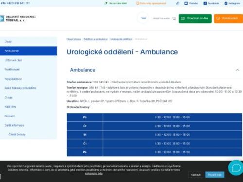 Urologická ambulance - Oblastní nemocnice Příbram