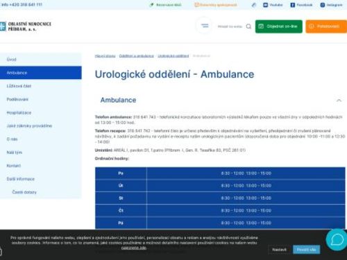 Urologická ambulance - Oblastní nemocnice Příbram