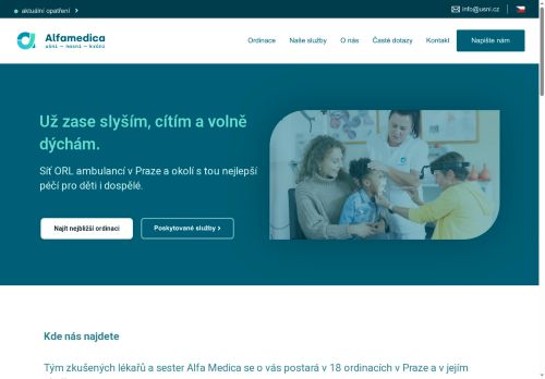 Zobrazit webové stránky ORL Alfamedica - MUDr. Martina Laštůvková, MUDr. Dana Virtová