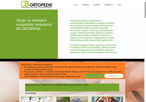 Zobrazit webové stránky Ambulance ortopedie a traumatologie - MUDr. Daniel Bělík, MBA