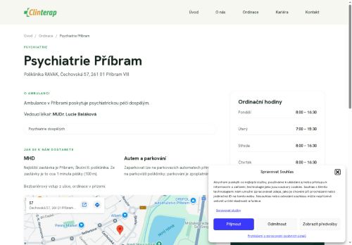 Zobrazit webové stránky Psychiatrická ambulance CLINTERAP s.r.o.