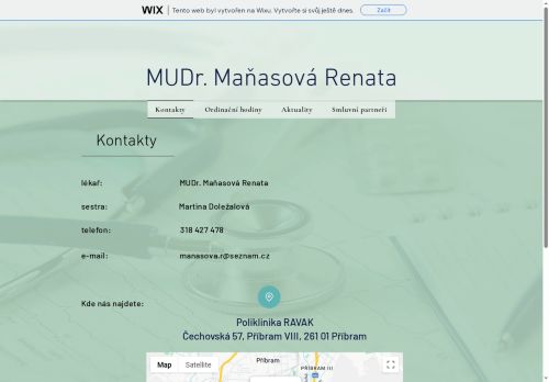 Zobrazit webové stránky Praktický lékař pro dospělé - MUDr. Renata Maňasová