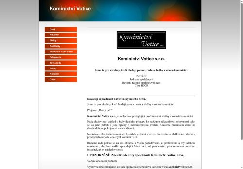 Zobrazit webové stránky Kominictví Votice, s.r.o.