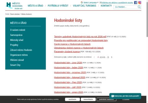 Zobrazit webové stránky Hodonínské listy