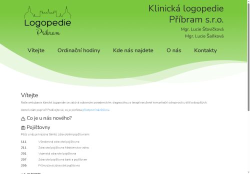 Zobrazit webové stránky Ambulance klinické logopedie - Mgr. Lucie Šťovíčková, Mgr. Lucie Šaňková
