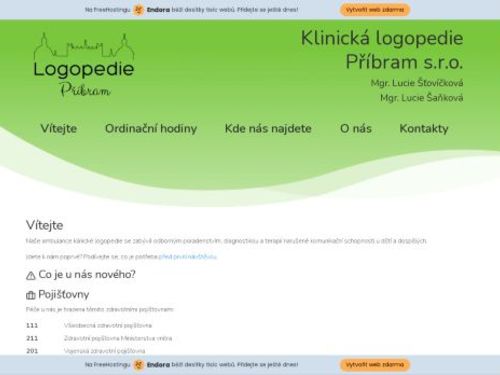 Ambulance klinické logopedie - Mgr. Lucie Šťovíčková, Mgr. Lucie Šaňková