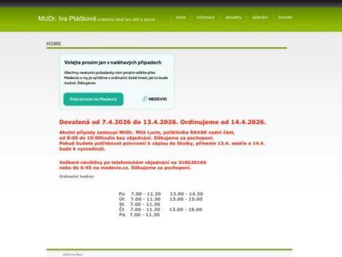 Praktický lékař pro děti a dorost - MUDr. Iva Ptáčková