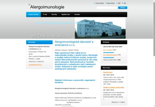 Zobrazit webové stránky Alergoimunologická laboratoř a ambulance - MUDr. Eva Andrlíková