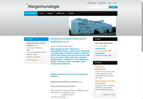 Zobrazit webové stránky Alergoimunologická laboratoř a ambulance - MUDr. Eva Andrlíková