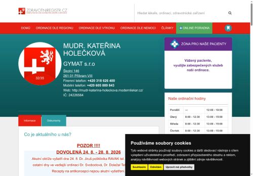 Zobrazit webové stránky Gynekologická ambulance GYMAT s.r.o. - MUDr. Kateřina Holečková