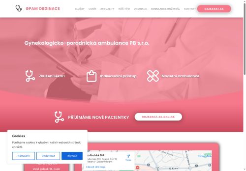 Zobrazit webové stránky Gynekologicko-porodnická ambulance PB - GPAM ordinace - MUDr. Karel Svatoň, MUDr. Jindra Plíhalová, MUDr. Dana Chudáčková, MUDr. Hana Donovalová, MUDr. Aneta Křížová