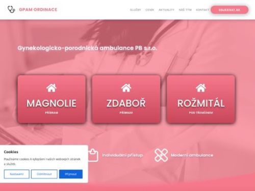 Gynekologicko-porodnická ambulance PB - GPAM ordinace - MUDr. Karel Svatoň, MUDr. Jindra Plíhalová, MUDr. Dana Chudáčková, MUDr. Hana Donovalová, MUDr. Aneta Křížová